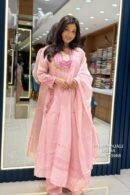 Pastel Pink Embroidered Mul Chanderi Kurta Pant Set with Dupatta