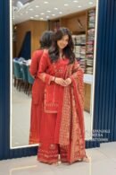 Red Designer Farshi Salwar Suit Set