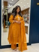 Mustard Yellow Embroidered Kurta Pant Set with Dupatta