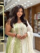 Pista Green & Ivory Embroidered Anarkali Suit with Dupatta