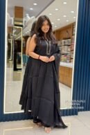 Black Viscose Anarkali Set