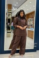 Chocolate Brown Embroidered Co-Ord Set