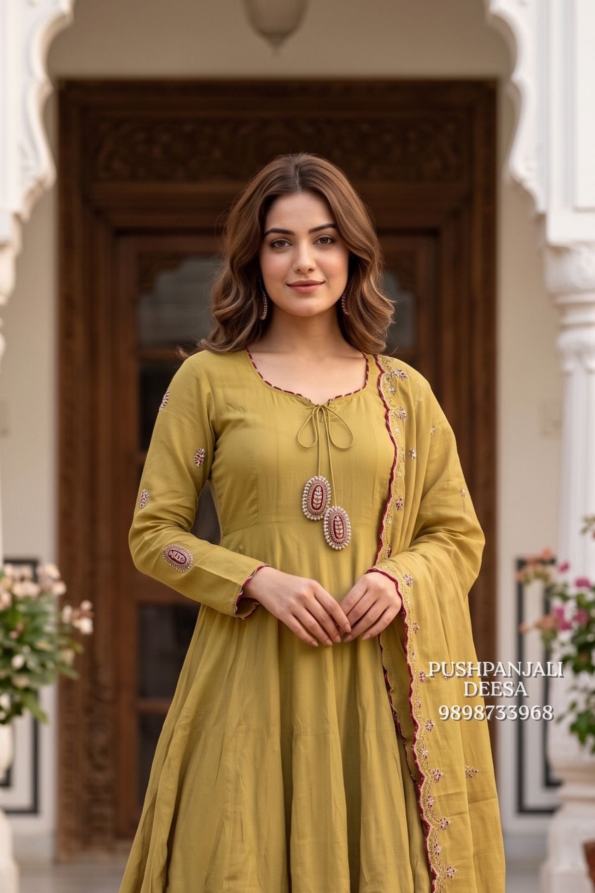 Mul Chanderi Anarkali Set - Image 2